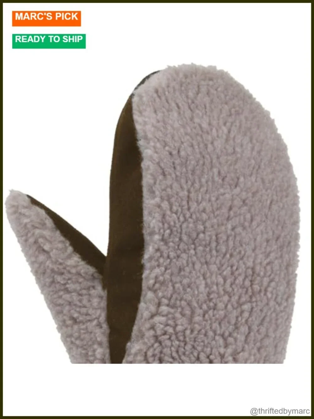 Women's Sherpa Fleece Mittens with Suede Palm, Warm Winter Gloves